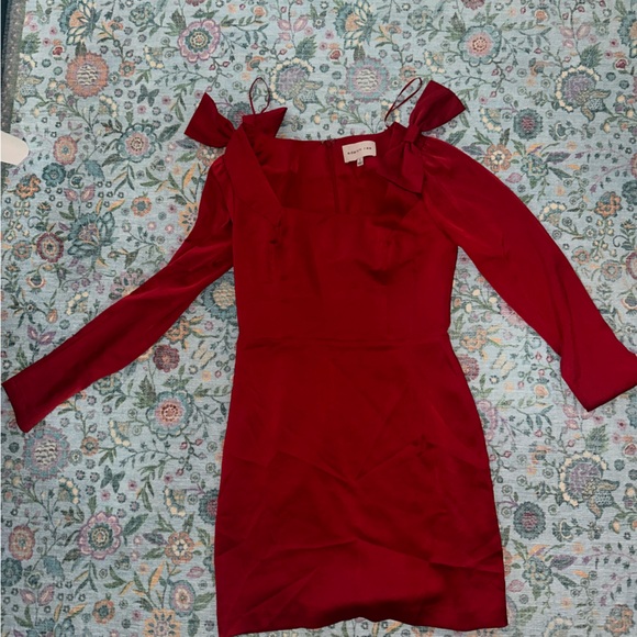 Adelyn Rae ASHLEY BOW SATIN MINI DRESS size small - Picture 3 of 3